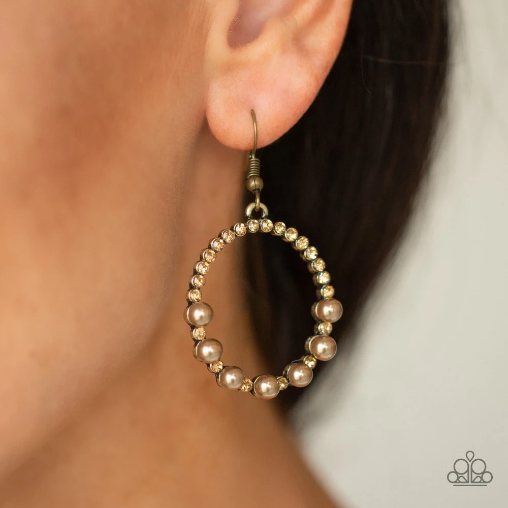 Brown Glowing Grandeur Fishhook Earrings